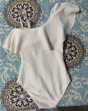 Load image into Gallery viewer, mohiass swimsuit, women's one-piece halter swimsuit, beige