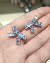 Load image into Gallery viewer, TiMi.RH earrings, ladies butterfly earrings, S925 silver butterfly rhinestone earrings-VE4 silver