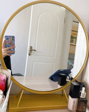 Load image into Gallery viewer, TIKBABA Wall Mirror, Round, Natural Woodgrain Finish, 26 in Natural Wood Finish