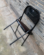 Load image into Gallery viewer, SHangGuanTUTU Chair,Double Braced brown Metal Folding Chair