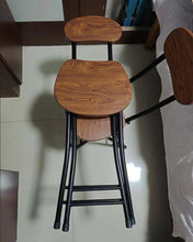 Load image into Gallery viewer, TIKBABA dining chair,Stool Modern Saddle Seat with Wooden Texture PU Dining Chairs for Home Kitchen Counter,Brown