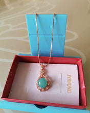 Load image into Gallery viewer, JYRRONG pendant necklace,Women Lady Retro Vintage Bohemian Style Turquoise Rhinestone Pendant Collar Chain Necklace Fashion Jewelry