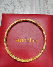 Load image into Gallery viewer, Andblue Bracelet jewelry,Twisted Thin or Chunky Bangle Bracelet in 14K Gold Plated, Stretchable Elastic Bracelet Couples Love Bracelets
