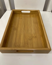 Load image into Gallery viewer, YKOAJG household tray,Wood Serving Tray with Handles (17 Inches) – Decorative Serving Trays Platter for Breakfast in Bed, Lunch, Dinner, Appetizers, Patio, Ottoman, Coffee Table, BBQ, Party –Great for Lap &Couch