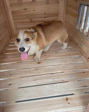Load image into Gallery viewer, JrbenPETSGO dog house, clumsy small dog house with door, wooden indoor and outdoor pet house, waterproof pet house, with detachable roof, shelter for small pets, dogs, cats