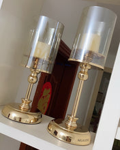 Load image into Gallery viewer, MUASDC glass candle holder, tea light candle holder, tall and elegant glass fashion design, very suitable for weddings, home decoration, parties, table setting and gifts