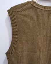 Load image into Gallery viewer, TIEGUODUN pullover sweater,Women Knit Sweater Vest with Shirt Crewneck Hollow Trendy Solid Color Sweater Vest Fashion Casual Sleeveless Vest Top(brown)