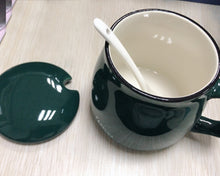 Load image into Gallery viewer, FANPUDA cup, ceramic coffee cup 16 oz kawaii cup with handle, ceramic latte office cup