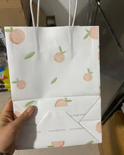 Load image into Gallery viewer, PACKIE BETTIE gift bag 8x4.25x10.5 kraft paper gift bag with handle in bulk, peach printed paper bag, shopping bag, kraft paper bag, retail bag, party bag, 50 packs
