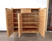 Load image into Gallery viewer, QEWEEQ Multi-Layer Simple Modern Shoe Shelf Home Simple Household Dustproof Shoe Cabinet, Wooden Shoe Rack