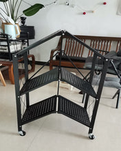 Load image into Gallery viewer, Under Sink Organizer storage rack,3 Tier Rolling Cart Metal Storage Organizer Mobile Utility Cart Kitchen Cart with Wheels,Metal Shelves with Wheels Heavy Duty, Black