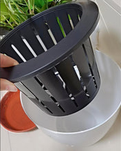 Load image into Gallery viewer, Mokewla flowerpot, automatic watering flowerpot, double inner basin, white