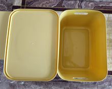 Load image into Gallery viewer, Haootadiy Plastic Storage Box, Stackable Storage Case with Handle (Yellow)