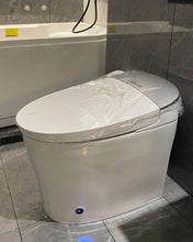 Load image into Gallery viewer, One-piece toilet-blusun bathroom toilet comfortable height double flush lengthened white ceramic modern bathroom one-piece toilet soft seat 12 inches (about 30.5 cm) thick with wax ring