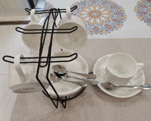 Load image into Gallery viewer, LvMiHOME coffee cup-ceramic coffee, tea or chocolate cup-4 trays, 4 handle coffee cups, 1 tall mug with espresso spoon