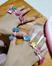 Load image into Gallery viewer, WymbsYdky Little Girl Jewel Rings in Box, Girl Pretend Play and Dress Up Rings (Lovely Ring)