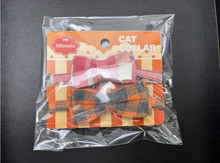 Load image into Gallery viewer, Miiemiu 2 Pack Cat Bow tie,Movable Bowtie, Cat Bowtie Plaid Patterns, Breakaway Buckle Safety with Tiny Bell, Adjustable Pet Bow tie for Cats and Puppies