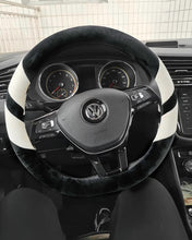 Load image into Gallery viewer, MEIXUNR Steering Wheel Cover,Black and White Auto Car Accessories - Cool Interior Leather wrap for Men Woman Girl