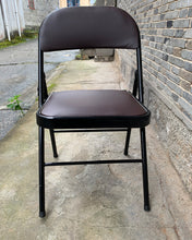 Load image into Gallery viewer, SHangGuanTUTU Chair,Double Braced brown Metal Folding Chair