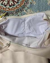 Load image into Gallery viewer, mohiass swimsuit, women's one-piece halter swimsuit, beige