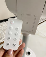 Load image into Gallery viewer, blusun electric folding table fan, adjustable height from table fan to vertical fan, 4 wind speed, 7200mAh large capacity USB rechargeable battery, detachable fan frame, easy to clean