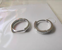 Load image into Gallery viewer, Seafox earrings,Sterling Silver Post Pave Cubic Zirconia  Hoop Earrings for Women