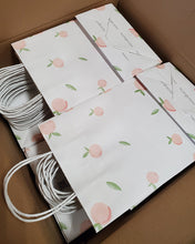 Load image into Gallery viewer, PACKIE BETTIE gift bag 8x4.25x10.5 kraft paper gift bag with handle in bulk, peach printed paper bag, shopping bag, kraft paper bag, retail bag, party bag, 50 packs