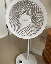 Load image into Gallery viewer, blusun electric folding table fan, adjustable height from table fan to vertical fan, 4 wind speed, 7200mAh large capacity USB rechargeable battery, detachable fan frame, easy to clean