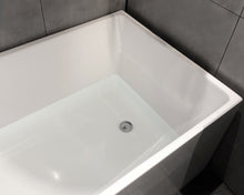 Load image into Gallery viewer, Kiseely bathtub 60" modern alcove acrylic bathtub with left drain and overflow, white