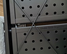 Load image into Gallery viewer, Under Sink Organizer storage rack,3 Tier Rolling Cart Metal Storage Organizer Mobile Utility Cart Kitchen Cart with Wheels,Metal Shelves with Wheels Heavy Duty, Black