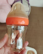 Load image into Gallery viewer, Bebesson baby bottle nipple, baby bottle with 2 nipple replacements, 8 oz anti-colic bottle with silicone nipple baby and toddler breastfeeding bottle