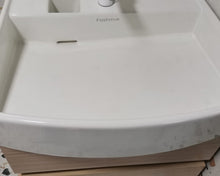 Load image into Gallery viewer, Foshmuk bathroom furniture, 18-inch bathroom sink combination, white modern bathroom cabinet and chrome-plated solid faucet