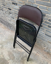 Load image into Gallery viewer, SHangGuanTUTU Chair,Double Braced brown Metal Folding Chair