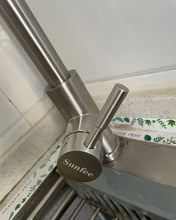 Load image into Gallery viewer, Sunfee Faucet ,with Pull Down Sprayer Brushed Nickel, High Arc Single Handle Kitchen Sink Faucet with Deck Plate, Commercial Modern rv Stainless Steel Kitchen Faucets