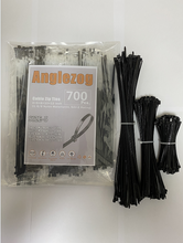 Load image into Gallery viewer, Anglezog cable ties, high tensile strength, with self-locking adjustable durable nylon ties