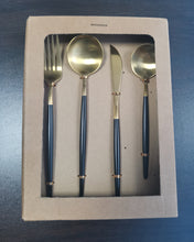 Load image into Gallery viewer, AHOUGER tableware, four-piece, stainless steel, portable, used for lunch, outdoor travel, party, dinner, camping