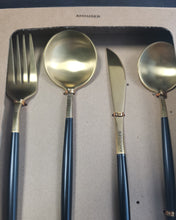 Load image into Gallery viewer, AHOUGER tableware, four-piece, stainless steel, portable, used for lunch, outdoor travel, party, dinner, camping