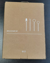 Load image into Gallery viewer, AHOUGER tableware, four-piece, stainless steel, portable, used for lunch, outdoor travel, party, dinner, camping