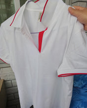 Load image into Gallery viewer, Ayooni lapel T-shirt, women's short-sleeved buttoned Polo shirt and rib knit casual top