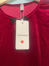 Load image into Gallery viewer, CLOTHYIFUE Frocks, Women's Long Sleeve Retro Elegant Shirt Dress,Red