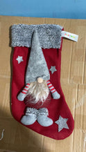 Load image into Gallery viewer, PLAYNICS Christmas socks, burlap check pattern with Santa Claus family hanging socks, used for Christmas gifts and holiday party decoration