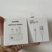 Load image into Gallery viewer, HoRiMe mobile phone charger, charger for smart phones, 18W QC 3.0 USB charger, compatible with iPhone