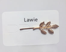 Load image into Gallery viewer, Lawie hair clips, golden leaf hair clips, metal hair clips for girls' hair, women's headdress gifts