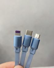 Load image into Gallery viewer, Fonessary 3 in 1 USB Long Charger Cable, Fast Braided Charging Cord, Universal Multiple Ports Long Charging Cable with USB C/Micro USB/Lightning Connector for iPhones Android Huawei
