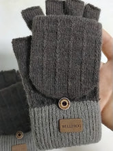 Load image into Gallery viewer, WELLFROG knitted gloves, women's clamshell knitted warm gloves, girls half-finger gloves, winter warmth, fingerless gloves, sports outdoor gloves