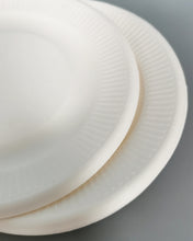 Load image into Gallery viewer, Disposable pulp bowl plates, round plates 10 organic bagasse plates made of natural sugarcane fiber-environmentally friendly, heavy-duty disposable plates, suitable for parties, dining and daily use
