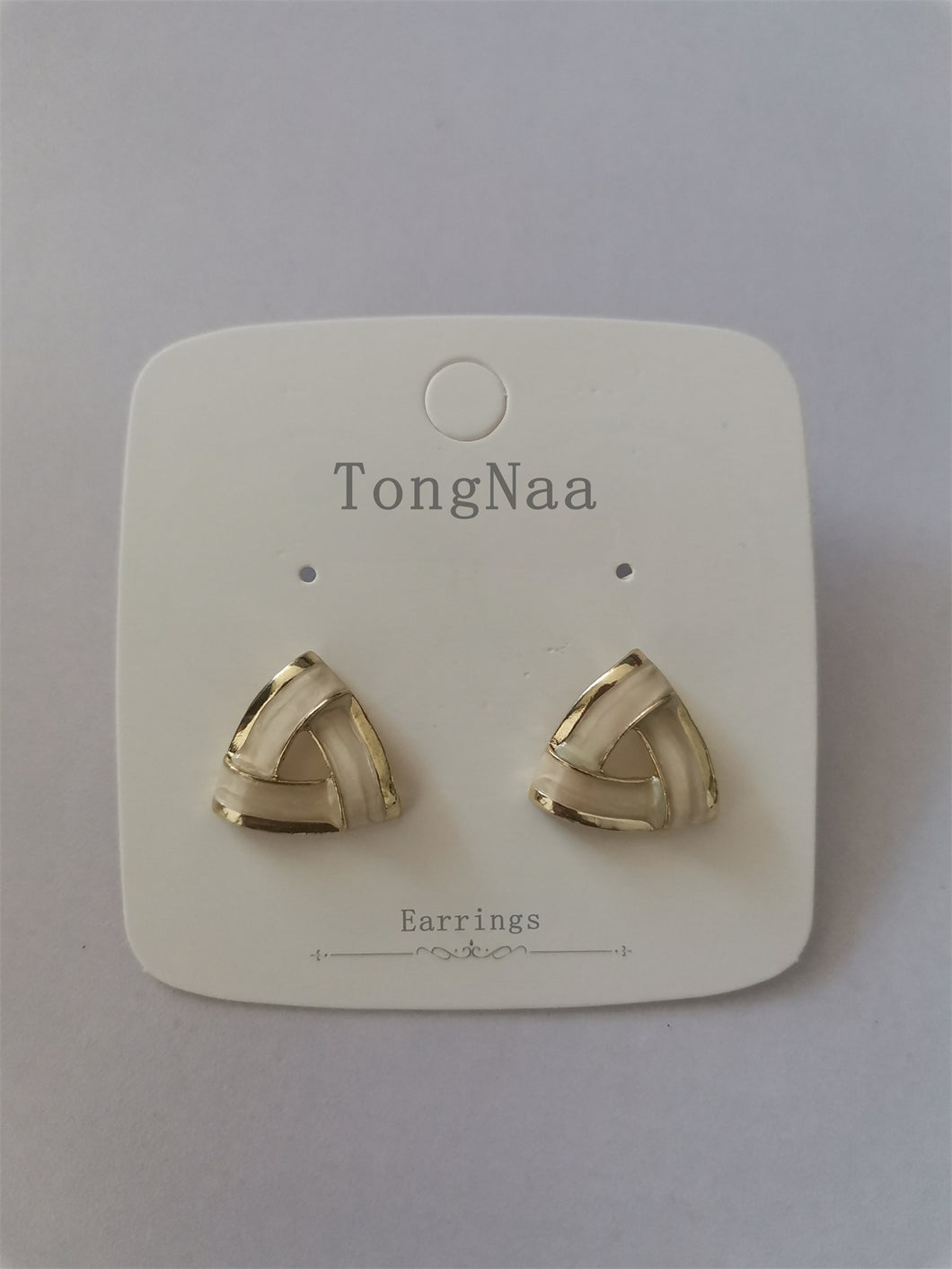 TongNaa Earrings, female hypoallergenic, geometric, gold