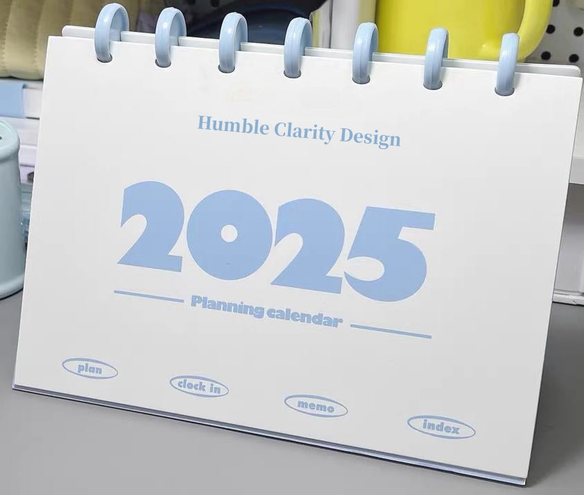 Humble Clarity Design Printed calendar, one page daily wall calendar with large and clear dates