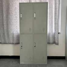 Load image into Gallery viewer, LISM Lockers,Industrial storage cabinet with lock and 4 metal doors, equipped with 12 hooks, used for office gym, requires assembly, gray
