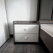 Load image into Gallery viewer, LISM Furniture,Double drawer storage bedside table, a practical "bedroom companion" in a minimalist style
